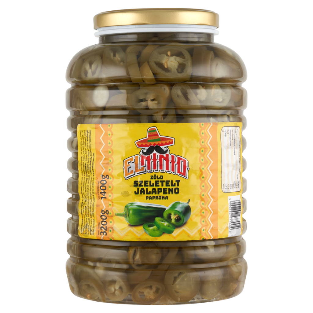 HI-Zöld szeletelt jalapeno paprika PET 3200/1400g