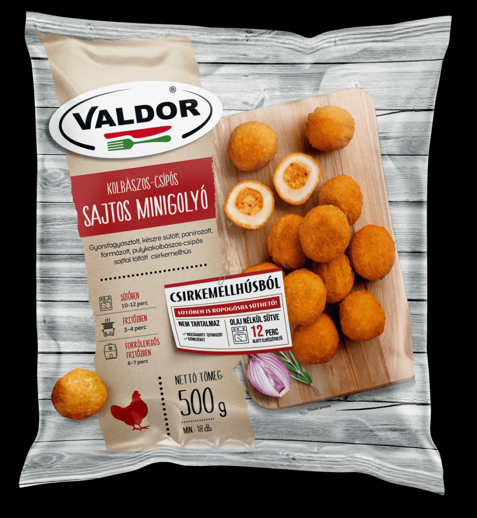 Valdor Kolbászos-csípős sajtos minigolyó 500g (16)