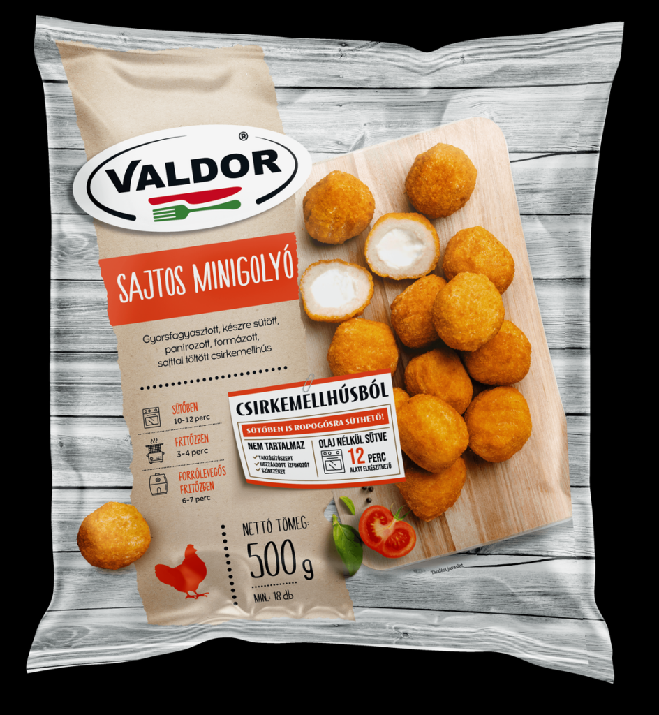 Valdor Sajtos minigolyó 500g (16db/krt)